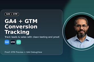 set up ga4 and GTM for your website with conversion tracking