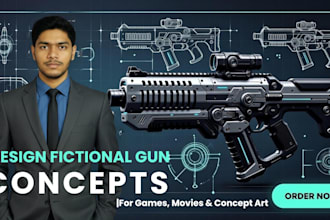 design futuristic fictional gun and sci fi weapon concepts