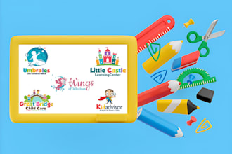 design childcare, education kids, and children logo