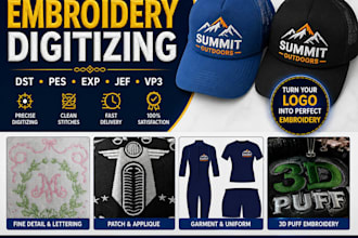professionally digitize your logo for embroidery dst pes