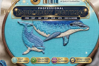 do your favorite embroidery digitizing file in a few hours