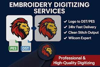 professionally digitize your logo for embroidery dst pes