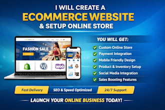 create a responsive ecommerce website and setup online store