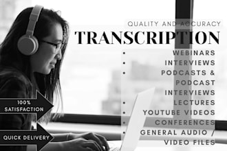 transcribe audio to text and do video transcription