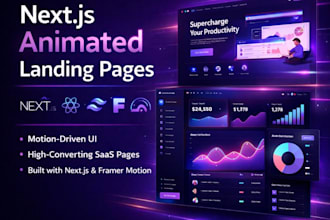 build modern nextjs landing page or website with framer motion tailwindcss gsap