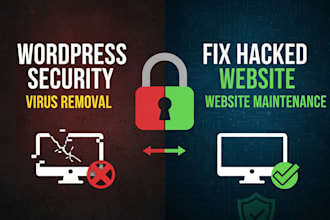 do wordpress security, virus removal and fix hacked website