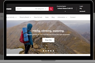 design outdoor gear and apparel shopify store for fishing, hunting, camping
