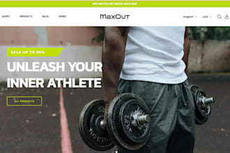 design premium shopify store for dumbbells, home gym, fitness equipment website