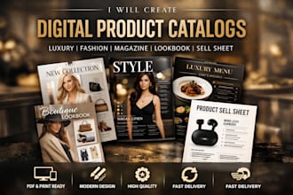 create digital product catalogs luxury fashion magazine menu lookbook sellsheet