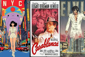 design vintage retro poster, travel poster, movie poster and illustration