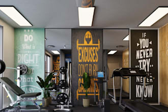 remodel 3d gym interior, sport complex, fitness room, salon design, 2d floorplan