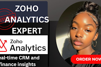 design zoho analytics dashboards with crm, finance, hr data and automation bi
