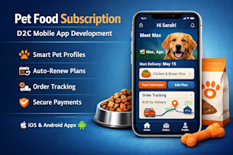 develop a pet food d2c subscription app