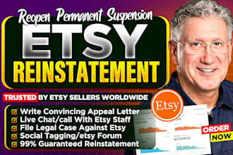 reinstate etsy suspension, etsy appeal letter to reopen etsy reinstatement