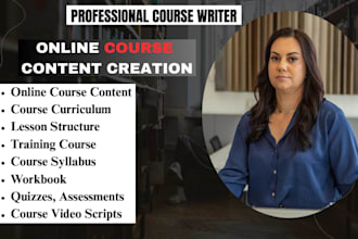 craft informative online course content, course curriculum training course
