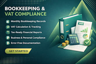 handle bookkeepping with tax and vat records for compliance
