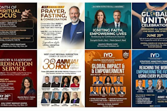 design minimalist church event flyer, church conference flyer, and revival flyer