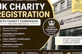 help you register a charity in the UK professionally