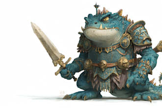 draw concept art for characters, dragons and monsters
