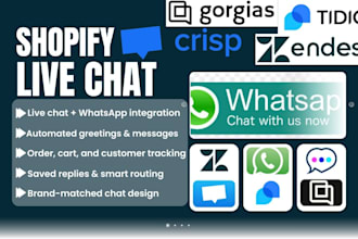setup shopify live chat zendesk crisp chat whatsapp chat tidio chatra gorgias