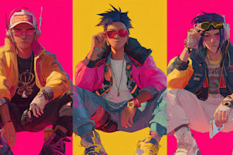 design cyberpunk character, original character design