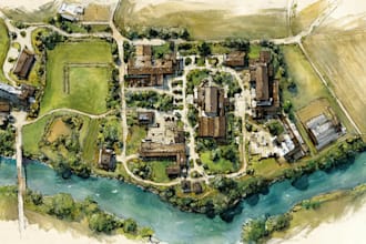 professionally draw map illustration or site plan