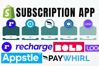 setup shopify subscription recharge appstle paywhirl seal loop bold ongoing