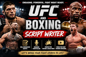 write viral ufc boxing combat sports scripts for youtube
