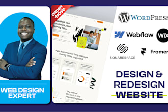 design and build a modern website on wordpress, webflow, wix, shopify