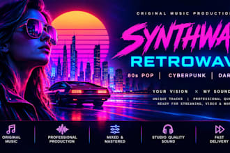 produce synthwave retrowave 80s pop cyberpunk darkwave music