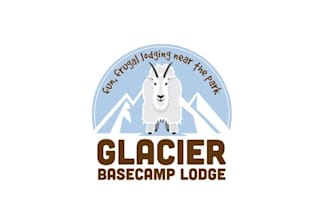design high quality glacier base camp lodge logo