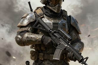 create realistic military, war, or sci fi illustrations
