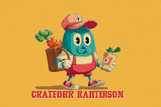 create retro cartoon mascot design for logo or merchandise