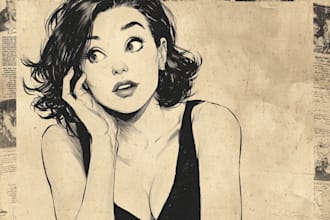 create distressed vintage retro comic art for tshirts, posters or books