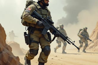 create realistic military, war, or sci fi illustrations