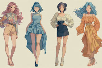 draw concept beautifull anime character