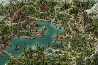 create event, tourist, and fantasy map illustration