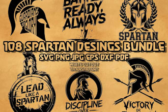 design vintage helmet, shield, spartan, warrior logo