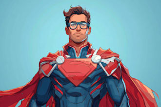 amazing superhero comic cartoon character