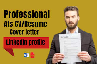 do professional CV ats optimized CV cover letter linkedln profile optimization