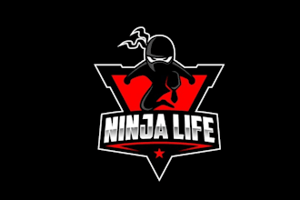 make stylish gym fitness logo for an ninja warrior obstacle
