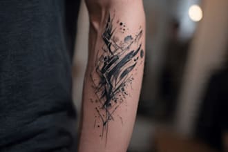 custom an abstract black tattoo design