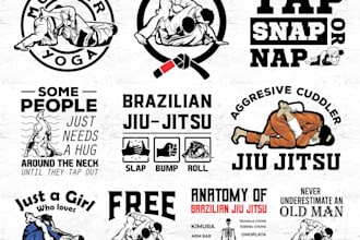do high quality t shirt jiu jitsu martial art logo