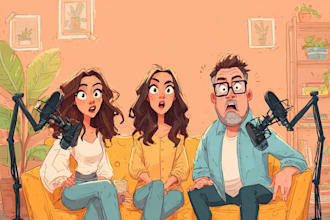 do cartoon caricature podcast cover art
