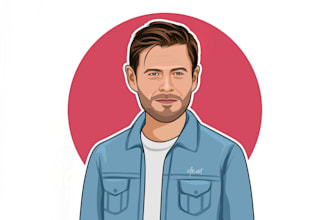 create a professional vector cartoon portrait avatar