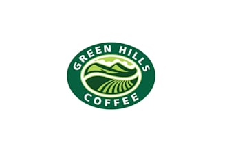 design monogram green hills coffee cafe logo for you