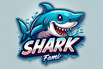 design realistic shark mascot logo  with express delivery