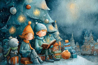 watercolor children book illustrations and children book