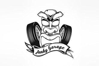 design luxurious logo for automotive tire janky garage