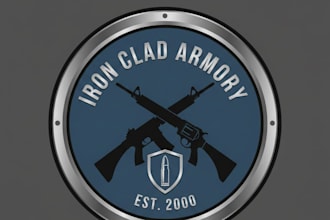 design a bold and professional gun shop logo for your business
